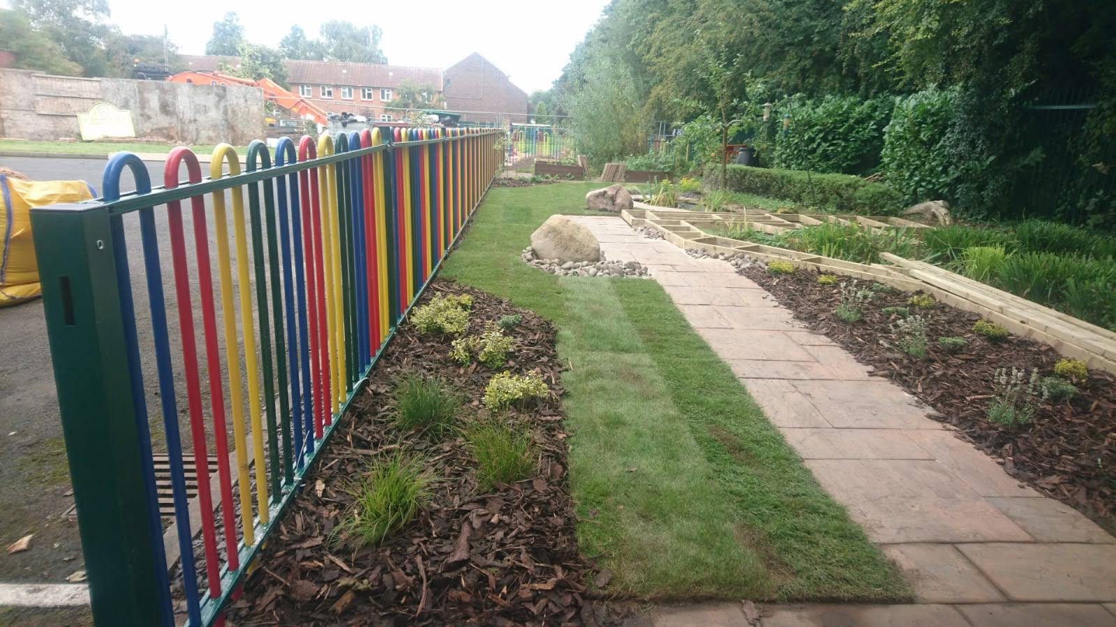 bespoke garden work path and fencing